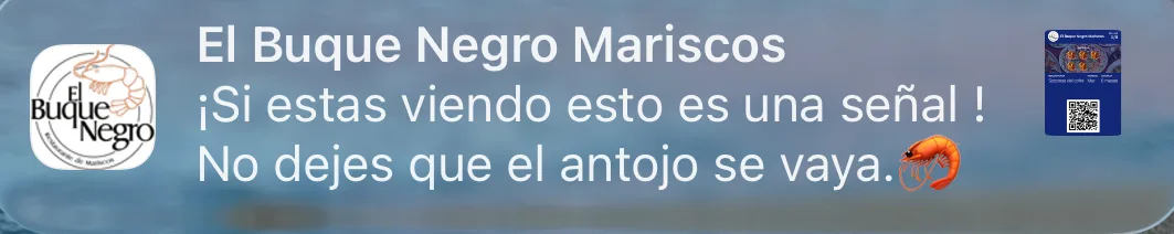 El Buque Negro notification on the lock screen